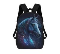 sinyumoney Galactic Horse Head Art Print School Backpack Business Laptop Rucksack Bag Unisex Casual Daypack for Men, Women & Teenage Boys 17inch