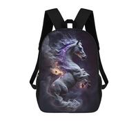 sinyumoney Galactic Horse Majesty -1 3D Printed Children's School Backpack for Kids High Capacity Travel Rucksacks Book Bags Kids School Bag Back Pack 17inch
