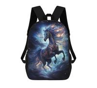 sinyumoney Galactic Horse Majesty Children's Backpack, Schoolbag Large Capacity Students Bookbag Rucksack Knapsack for Boys Girls Adults Teen 17inch