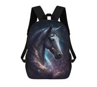 sinyumoney Galactic Horse Portrait -1 Children's 17 Inch School Backpack 3D Printed Casual Daypacks for Kids Travel Rucksacks Book Bags Kids School Bag