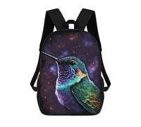 sinyumoney Galactic Hummingbird Art Print -2 School Backpack Water Resistant School Bag Business Backpack for Girls Boys Teenage 17inch