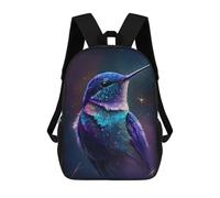 sinyumoney Galactic Hummingbird Art Print-4 Kids Backpack, Backpack School Bag, Backpacks Kids School 3D Printed School Bags for Elementary And Middle School Students Teens Birthday Gift 17inch