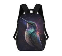 sinyumoney Galactic Hummingbird Art Print Children's 17 Inch School Backpack 3D Printed Anime Movies for Kids Travel Rucksacks Book Bags Kids School Bag