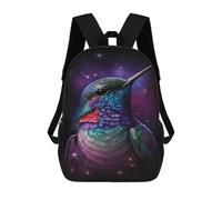 sinyumoney Galactic Hummingbird Art Print School Backpack Large School Backpack for Boys for Campus Outdoor Travel Sports 17inch