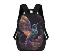 sinyumoney Galactic Hummingbird School Backpack 3D Printed School Bags Boys Girls Laptop Backpack for Kids/Students/Adults 17inch