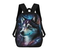 sinyumoney Galactic Husky Portrait -1 Children's Backpacks 17inch School Backpack 3D Printed Bag Bookbag for Kids Travel Rucksacks Boy Girl Book Bags Kids School Bag