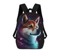 sinyumoney Galactic Husky Portrait School Backpack Business Durable Laptop Bag for Camping Outdoor Adventures And Daily Travel 17inch