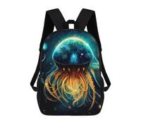 sinyumoney Galactic Jellyfish Children's Backpack, 3D Printed School Backpack, Backpack for Boys Girls, Adjustable School Bag for Primary School 17inch