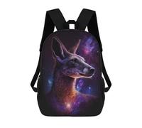 sinyumoney Galactic Kangaroo Portrait 17 Inch Backpack School Bag Rucksack for Girls Boys Large Capacity Kids Back Pack Lightweight School Bags for Children Students
