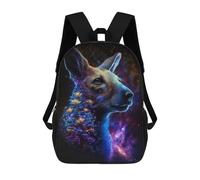 sinyumoney Galactic Kangaroo with Flowers -1 Backpack School Bag High Secondary School Bags Casual Backpack - Perfect for Travel, Work And Daily Use 17inch