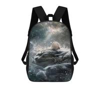 sinyumoney Galactic Kitten Dreamscape School Bag 3D Printed Backpacks Fashion Kids School Backpack Boys Rucksacks for Boys Middle School Students 17inch
