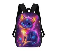 sinyumoney Galactic Kitten Fantasy Art School Bag 3D Printed Backpacks Fashion Kids School Backpack Boys Rucksacks for Boys Middle School Students 17inch