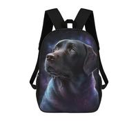 sinyumoney Galactic Labrador Portrait -5 17 Inch School Bag Backpack Teen Schoolbag 3D Printing Adjustable Schoolbag Fashion Pocket Bag for Kids Boys Girls Students