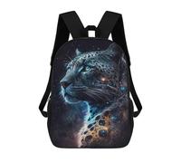 sinyumoney Galactic Leopard Majesty -1 Backpacks Kids 17inch School Backpack School Bag 3D Printed School Bag for Boys Elementary And Middle School Students