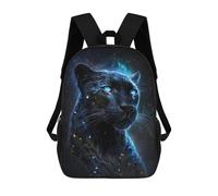 sinyumoney Galactic Leopard Majesty 17 Inch School Bag Backpack Teen Schoolbag 3D Printing Adjustable Schoolbag Fashion Pocket Bag for Kids Boys Girls Students