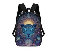 sinyumoney Galactic Leopard Mandala Art Print Rucksack Rucksack Casual Daypacks School Work Travel Bag for Men, Women & Teenage Boys 17inch
