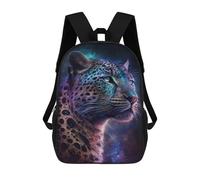 sinyumoney Galactic Leopard Portrait -1 Children's Backpacks School Backpack 3D Printed for Kids Travel Rucksacks Book Bags Kids 17inch School Bag