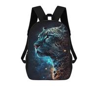 sinyumoney Galactic Leopard Portrait-14 Backpacks Kids 17inch School Backpack School Bag 3D Printed School Bag for Boys Elementary And Middle School Students