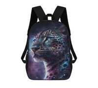 sinyumoney Galactic Leopard Portrait -2 3D Printed 17 Inch School Backpack Casual Children's Backpacks 3D Printed for Boys Elementary And Middle