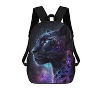 sinyumoney Galactic Leopard Portrait-8 Children's 17 Inch School Backpack 3D Printed Casual Daypacks for Kids Travel Rucksacks Book Bags Kids School Bag