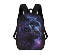 sinyumoney Galactic Leopard Portrait-9 Kids Backpacks Children Bag,Anime Bag,Large Capacity Kids Backpack, 3D Printed Children's,Student Schoolbag,Kids Boys Girls School Bag 17inch