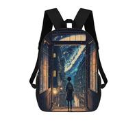 sinyumoney Galactic Library Doorway School Backpack Large Water Resistant Laptop Backpack for Men, Women & Teenage Boys 17inch