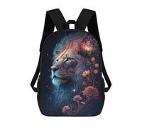 sinyumoney Galactic Lion Majesty -1 3D Printed 17 Inch School Backpack Children's Backpacks 3D Printed Cool Knapsack for Boys Elementary And Middle