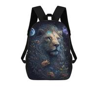 sinyumoney Galactic Lion Majesty -2 Children's 17 Inch School Backpack 3D Printed Cool Knapsack for Kids Travel Rucksacks Book Bags Kids School Bag