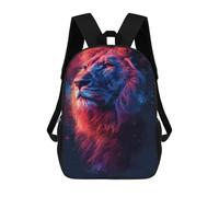 sinyumoney Galactic Lion Majesty -3 School Bag 3D Printed 17inch Backpacks Fashion Kids School Backpack Rucksacks for Boys Elementary And Middle School Students