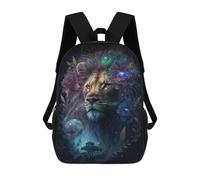 sinyumoney Galactic Lion Majesty -4 3D Printed 17 Inch School Backpack Casual Children's Backpacks 3D Printed for Boys Elementary And Middle