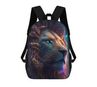 sinyumoney Galactic Lion Majesty -4 Children's Backpack, 3D Printed School Backpack, Backpack for Boys Girls, Adjustable School Bag for Primary School 17inch
