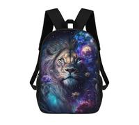 sinyumoney Galactic Lion Majesty -9 Children's Backpacks 17inch School Backpack 3D Printed Bag Bookbag for Kids Travel Rucksacks Boy Girl Book Bags Kids School Bag
