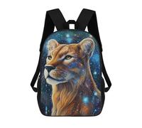 sinyumoney Galactic Lioness Majesty Kids School Backpack 3D Printed Fashion School Bag Casual School Bag for Boys Elementary And Middle School Students 17inch