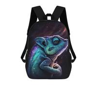 sinyumoney Galactic Lizard Art Print-20 17 Inch Backpacks Kids Schoolbag,3D Printed Elementary And Middle School Students Backpacks for Boys Girls