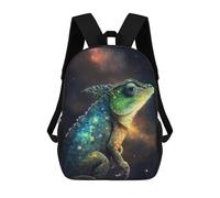 sinyumoney Galactic Lizard Art Print-21 Children's Backpack, Schoolbag Large Capacity Students Bookbag Rucksack Knapsack for Boys Girls Adults Teen 17inch