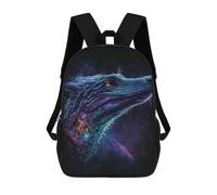 sinyumoney Galactic Lizard Art Print-23 Backpacks Kids 17inch School Backpack School Bag 3D Printed School Bag for Boys Elementary And Middle School Students