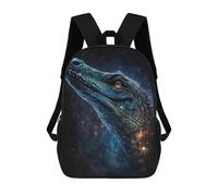 sinyumoney Galactic Lizard Art Print-24 3D Printed Children's 17 Inch Backpacks 3D Printed Casual School Bag for Boys Elementary And Middle
