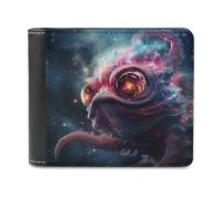 sinyumoney Galactic Lizard Portrait 3D Print Wallet Coin Pocket ID RFID Blocking Stylish Banknote Compartments Stylish Durable Leather Wallet 11.7cm*9.5cm