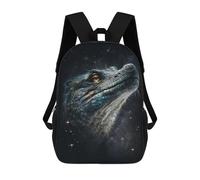 sinyumoney Galactic Lizard Portrait Backpack School Bag Water Resistant School Bag Business Backpack for Boys/Girls/Teenagers 17inch