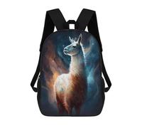 sinyumoney Galactic Llama Backpack School Secondary Causal Travel High School Bags for Boys/Girls/Teenagers 17inch