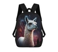 sinyumoney Galactic Llama Portrait-2 Children's 17 Inch School Backpack 3D Printed Anime Movies for Kids Travel Rucksacks Book Bags Kids School Bag