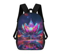 sinyumoney Galactic Lotus Reflections 3D Printed Children's School Backpack for Kids High Capacity Travel Rucksacks Book Bags Kids School Bag Back Pack 17inch