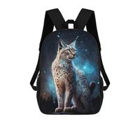 sinyumoney Galactic Lynx Celestial Feline Majesty -1 Backpack School Lightweight Casual Daypack School Backpacks for School/Work/Travel 17inch