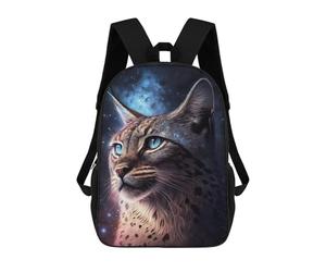 sinyumoney Galactic Lynx Portrait-2 Backpack School Lightweight Casual Daypack School Backpacks for School/Work/Travel 17inch