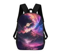 sinyumoney Galactic Mountain Aurora -2 School Bag Bookbag 3D Printed Children's Backpacks for Kids Boy Girl Book Bags Kids School Bag Travel Rucksacks 17inch