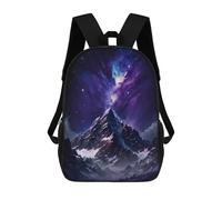 sinyumoney Galactic Mountain Peak -1 Backpack Kids School Bag Boys Cartoon 3D Print Students Schoolbag Laptop Daypack for Boys Girls 17inch
