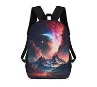 sinyumoney Galactic Mountain Planet Backpacks Kids School Backpack School Bag 3D Printed School Bag for Boys Elementary And Middle School Students 17inch