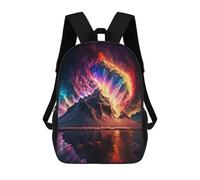 sinyumoney Galactic Mountain Reflections Children's School Backpack Fashion Casual Children's Backpacks 3D Printed School Bags Boy Large Backpack 17inch
