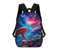 sinyumoney Galactic Mushroom Backpacks 3D Printed 17inch Kids School Backpack Outdoor Casual Daypack Casual Travel Bags for Middle School Students