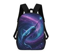 sinyumoney Galactic Narwhal - Cosmic Whale Fantasy Digital Art School Backpack Lightweight Schoolbag Dayback Bookbag College for Camping Outdoor Adventures And Daily Travel 17inch